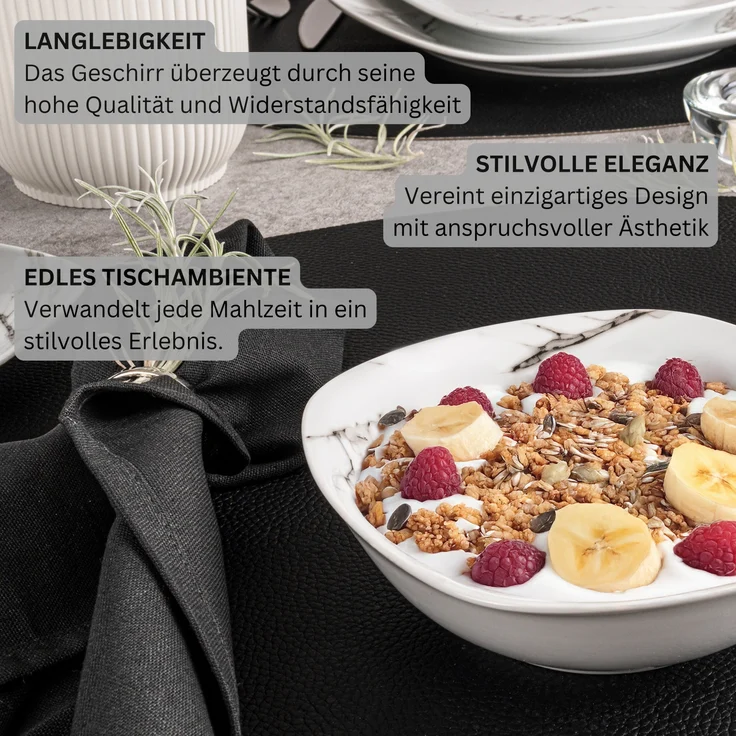 SÄNGER Müslischalen Set Bilgola Marmor Design 6 teilig – Bild 5