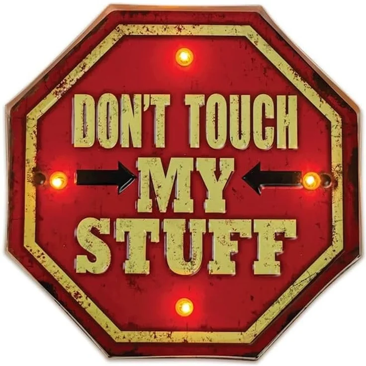 Forever Light Retro Metallschild LED „Don’t Touch“ USB 5V Wanddeko – Bild 1