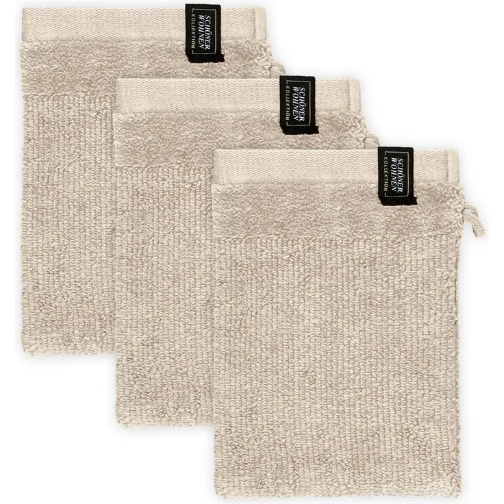 SCHÖNER WOHNEN-Kollektion Waschhandschuh Sense, (Packung, 3-St)