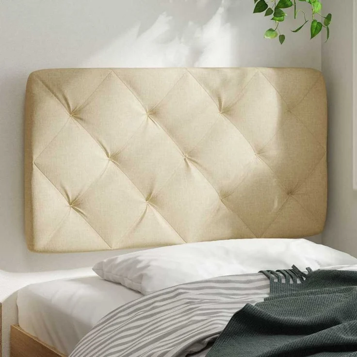 vidaXL Bett Kopfteil-Kissen Creme 80 cm Stoff (1-tlg) – Bild 2