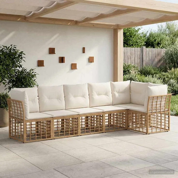 vidaXL Gartensofa-set Poly-Rattan 3437472 – Bild 1