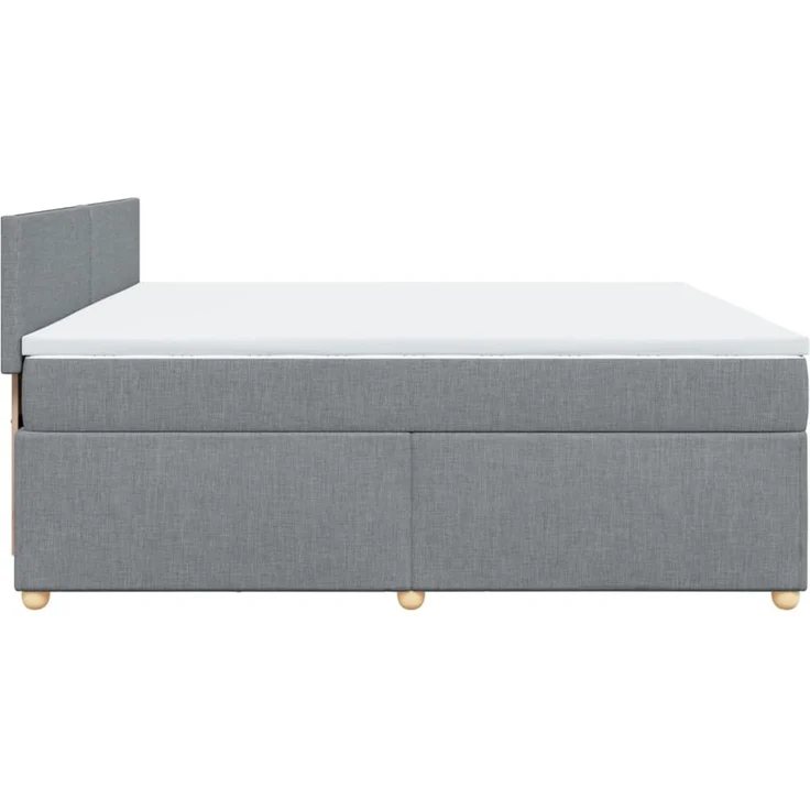 vidaXL Boxspringbett mit Matratze Hellgrau 200x200 cm Stoff 3289080 – Bild 7