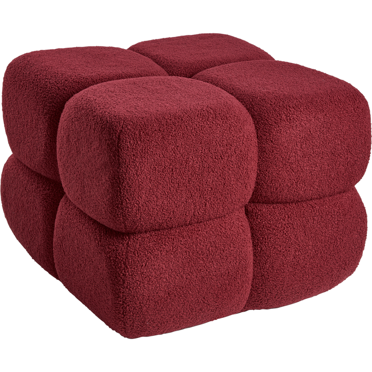 Pouf CALIENTE Bouclé Dunkelrot – Bild 4