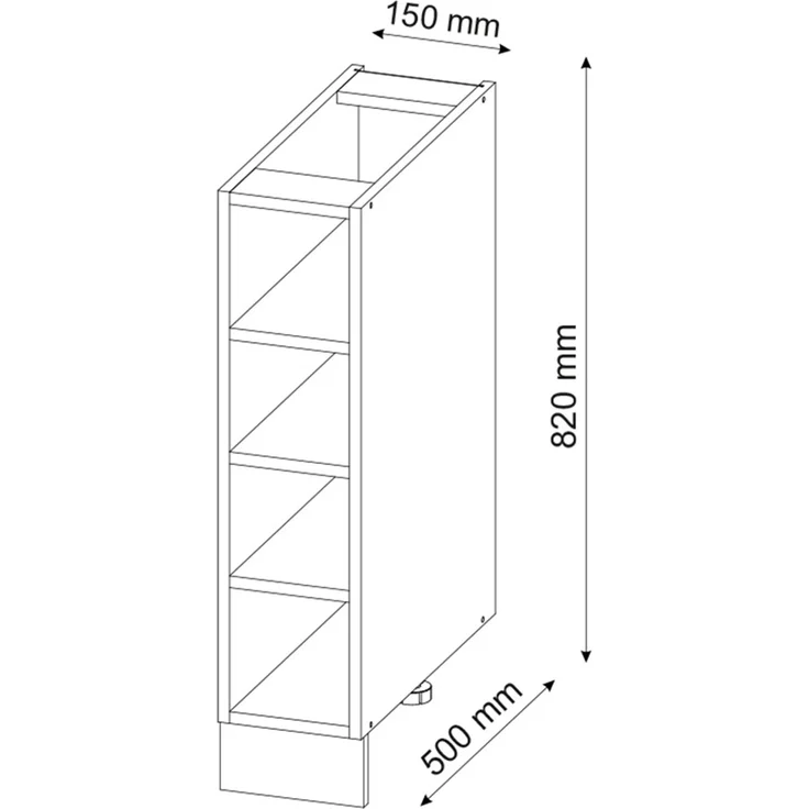 Küchenregal Fame-Line Goldkraft Eiche 15 cm ohne Arbeitsplatte Vicco – Bild 3