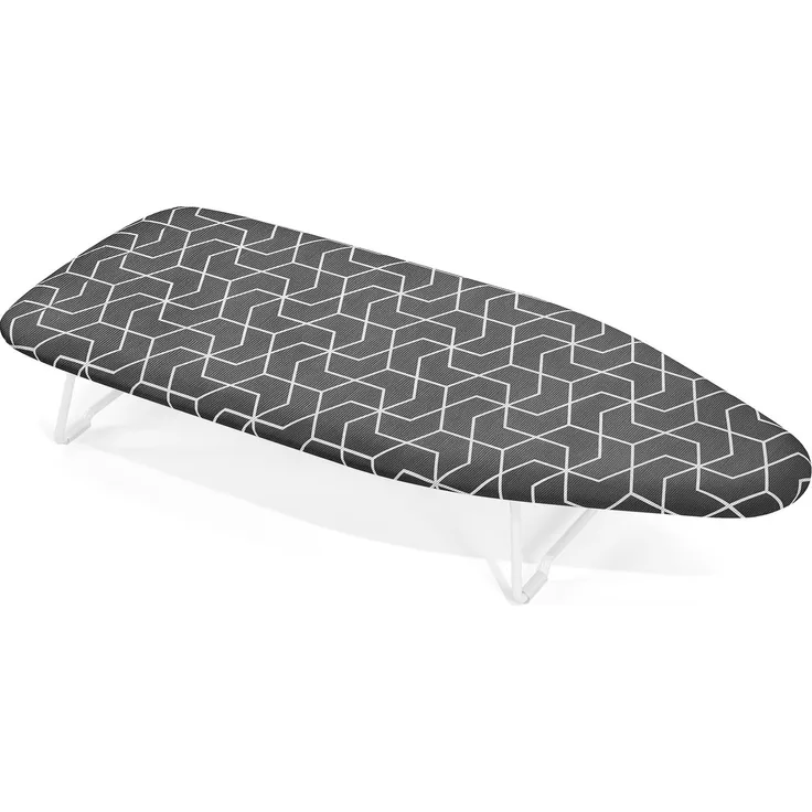 Kleines Tisch Bügelbrett mit hitzebeständigem Bezug, Kompaktes Mini Bügelbretter mit Metallnetzrahmen – Ideal für Wohnheime, Wohnungen & Reisen, mit Aufhängehaken, Bügeltisch 31 x 76 cm, Grau