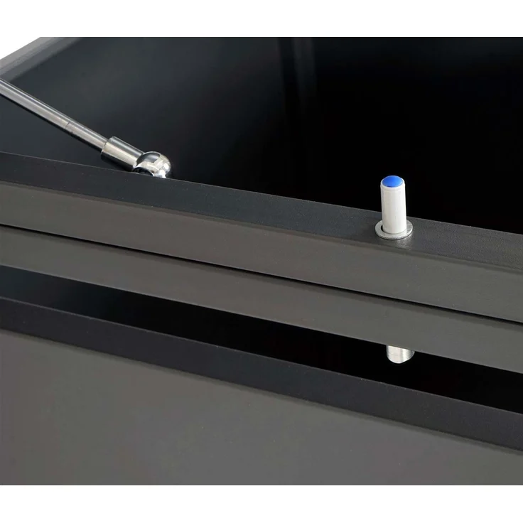 3er Mülltonnenverkleidung HWC-J82, Mülltonnenbox, erweiterbar, Metall 80kg, anthrazit ~ Kirsche-Holzoptik dunkelbraun – Bild 9