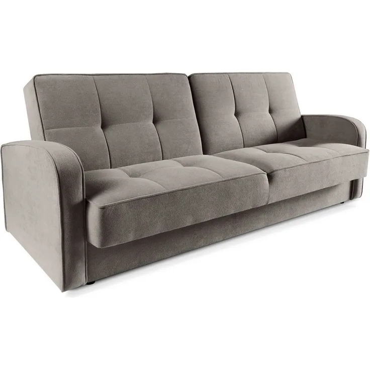 Beautysofa Schlafsofa PAVO 3-Sitzer mit Armlehnen, mit Bettfunktion und Bettkasen