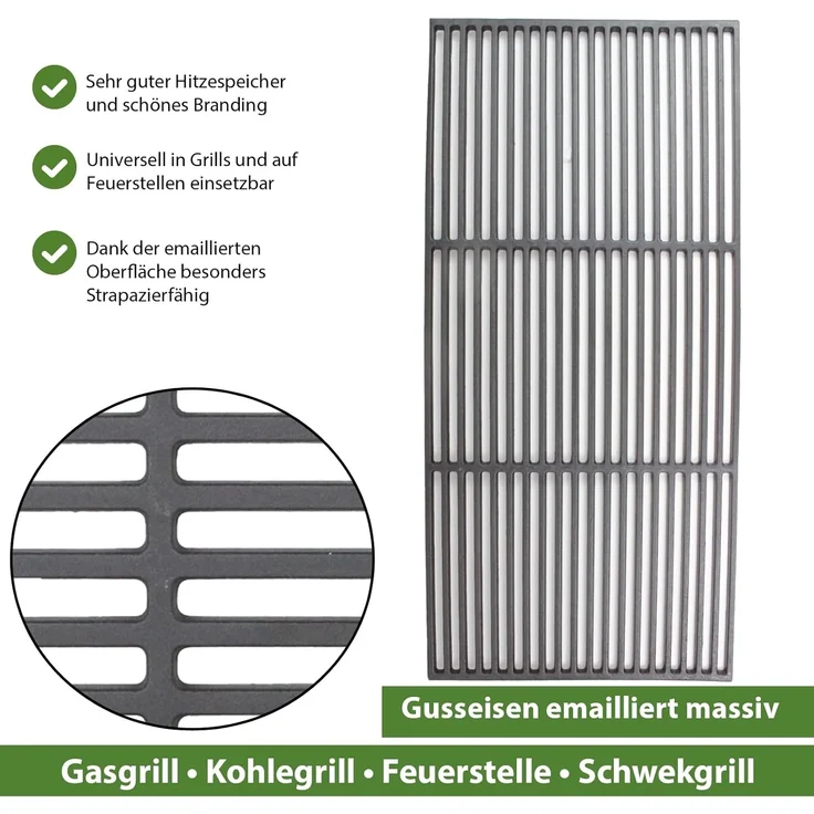 Trutzholm Grillrost rechteckig, Gusseisen emailliert, 67x40 cm – Bild 4
