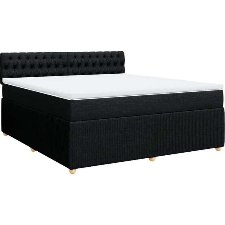 vidaXL Boxspringbett mit Matratze Schwarz 180x200 cm Stoff 3289844 – Bild 3