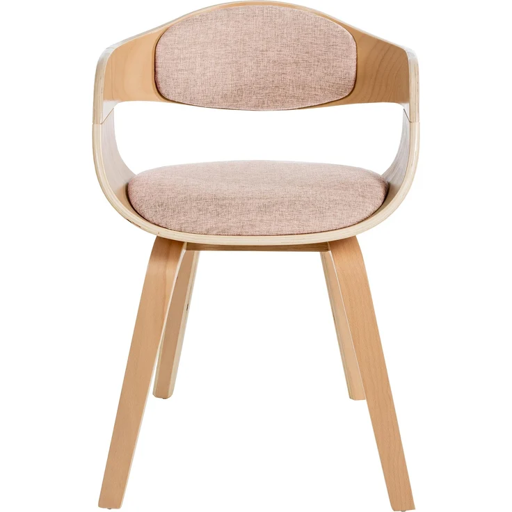 DELUKE® Besucherstuhl LONDON Stoff - 73x49x46cm, Natur/Creme Stoff Holz Gestell Konferenzstuhl Wartezimmerstuhl – Bild 3
