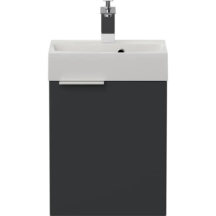 Gäste WC Badmöbel Kubus Slimline 40cm SoftClose grafit : Grafit – Bild 6