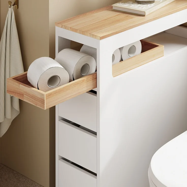 SoBuy BZR54-II-W Badunterschrank, MDF, Lackiert, Weiß, 23 x 82 x 65 cm – Bild 7