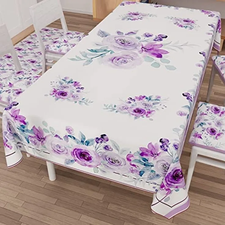PETTI Artigiani Italiani - Tischdecke, schmutzabweisend, rechteckig, für Küchentisch, Blumenmuster, 02 x 12 Sitzer (140 x 240 cm), 100% Made in Italy