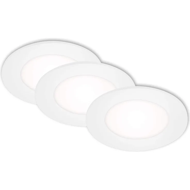 Di-Ka LED Einbauleuchte Flat-In 3er Set weiß Ø 8,6 cm 3W, neutralweiß