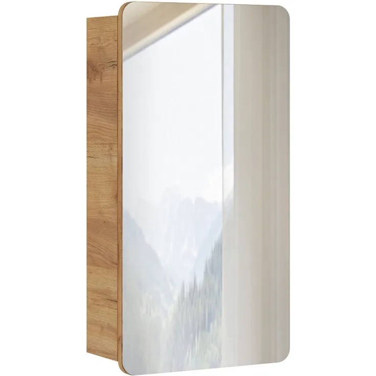 Kleiner Spiegelschrank 40 cm LUTON-56 in Wotan Eiche Nb. Nb. B/H/T ca. 40/75/16 cm