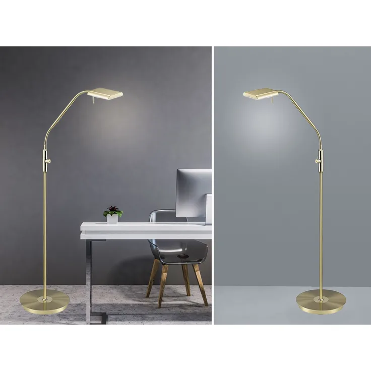Trio Leuchten 'Bergamo' LED-Stehlampe mit Dimmfunktion, Memoryfunktion & mehrere Helligkeitsstufen, LED fest integriert, Warmweiß, Sensordimmer