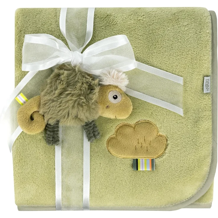 Fehn Kuscheldecke 100x75 cm Chamäleon Lazy, Crazy & Pink Khaki/Olive – Bild 1