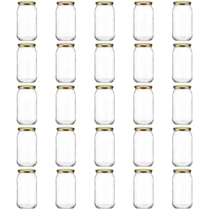 hocz 25x Einmachgläser 900 ml | mit Deckel Gold TO 82 | leere Gläser mit Schraubdeckel zum befüllen | Sturzgläser, Schraubgläser, Marmeladengläser Set | 25 Stück – Bild 1