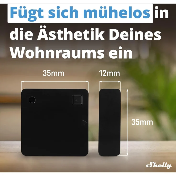 Shelly Blu Door/Window Schwarz | Bluetooth Smart Tür- und Fenstersensor mit LUX-Sensor | Sicherheit | Unmittelbare Reaktion | iOS Android App | Gateway Erforderlich | Szenen-Aktivierung – Bild 3