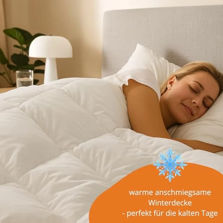 sleepling Daunenbettdecke Komfort Daunendecke, Füllung: 90% Daunen, 10% Federn, Bezug: 100% Baumwolle, waschbar bei 60°C, 5 Wärmeklassen, für Allergiker geeignet NOMITE – Bild 6