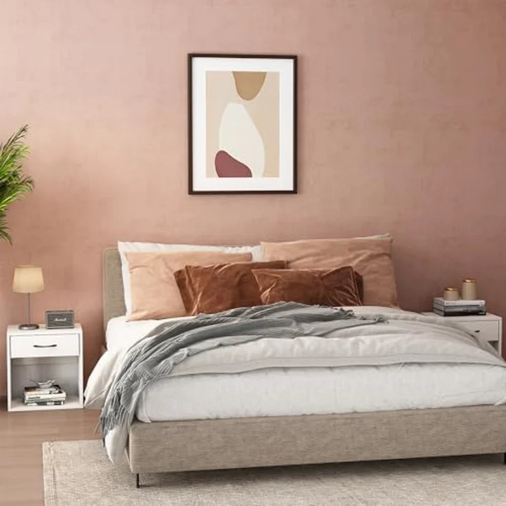 Vicco Virela Nachttisch, Weiß, Rechteckig, 1 Fach, 39x41x28 cm, Holzwerkstoff, Schlafzimmer – Bild 7