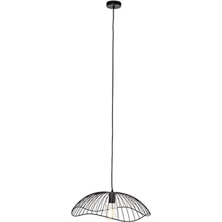 Qazqa Pua Pendelleuchte, 50cm, dimmbar, Schwarz, ideal für Wohnzimmer, E27 Fassung – Bild 3