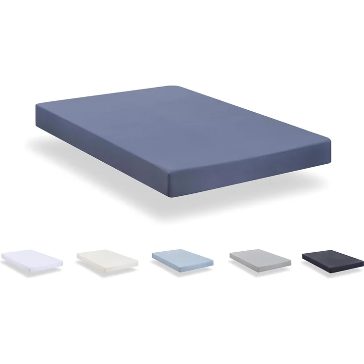 Todocama Spannbettlaken aus gebürsteter Mikrofaser, extra weich, für Betten von 105x190/200 cm, Graublau, Blau Grau Áceo