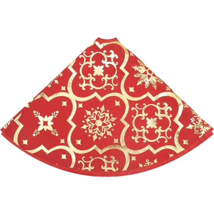 vidaXL Luxus-Weihnachtsbaumdecke mit Socke Rot 90 cm Stoff 330275 – Bild 5