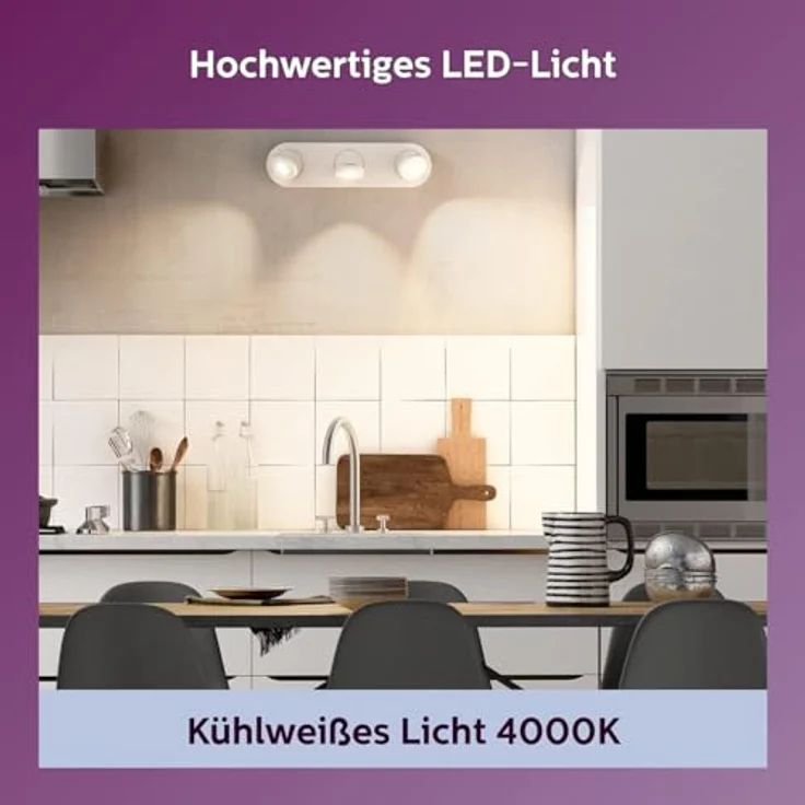 Philips LED Classic GU10 Lampen 6-er Pack (50 W), Reflektor LED Spots mit kaltweißem Licht, energiesparende Lampen mit langer Nutzlebensdauer – Bild 5