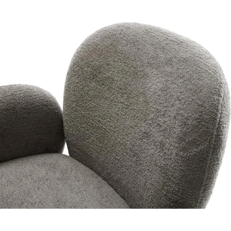 Drehstuhl Nube-Flex mit Armlehnen Bouclé Soft Schlamm Kreuzgestell breit Schwarz 360° drehbar Wippfunktion Taschenfederkern – Bild 6