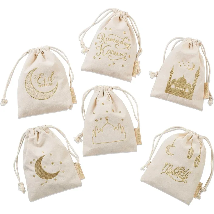 PAPIERDRACHEN Aufbewahrungstasche 6 Geschenksäckchen zu Ramadan - Set 1