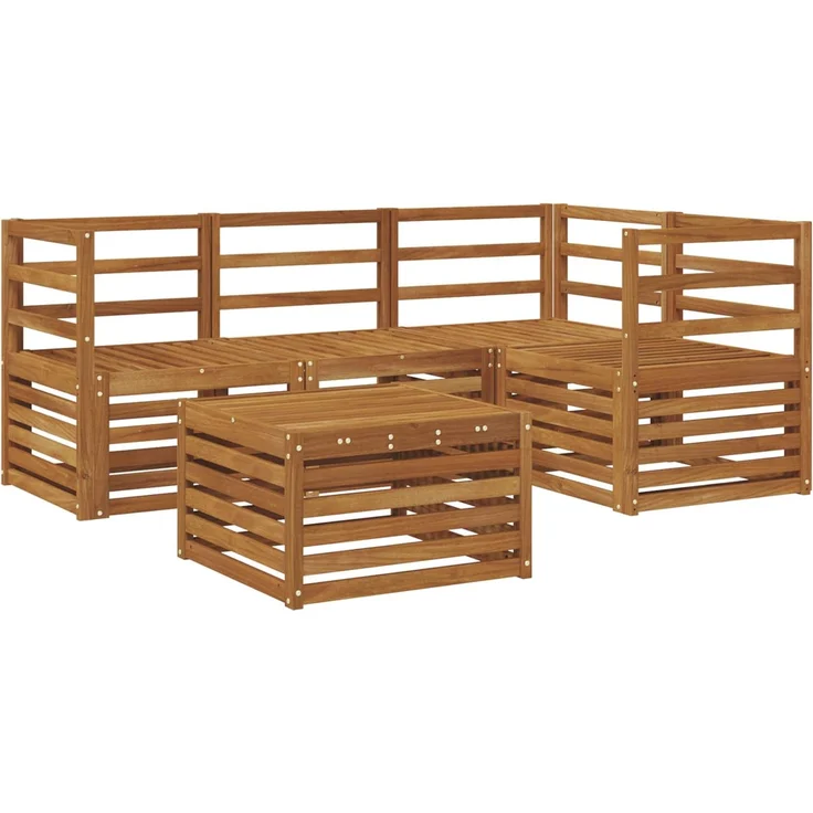 vidaXL Outdoor-Sofagarnitur 5 stk. 4-Sitzer Natur Massivholz Akazie 3374749 – Bild 2
