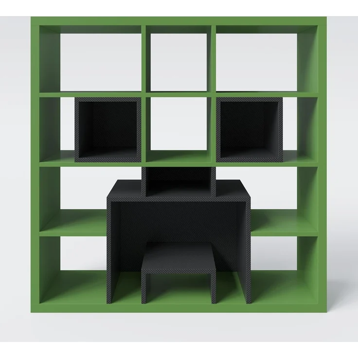 MINECRAFT - Bücherregal, Regal mit 15 Fächern, Gaming Möbel mit dunklem Minecraft Design – Bild 1