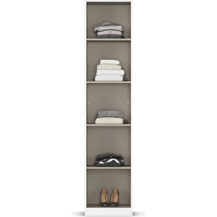 rauch Allrounder, Garderobenschrank, Mehrzweckschrank, 1-türig, mit 4 Einlegeböden, abschließbar, Farbe Weiß/Eiche Artisan, BxHxT 47x210x41cm – Bild 7