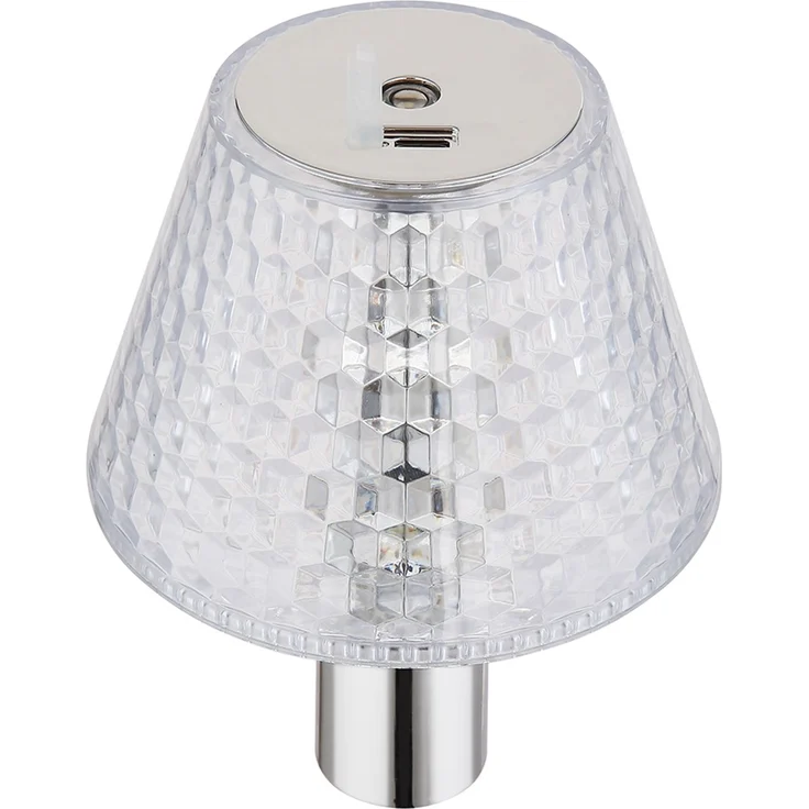 LED Flaschenaufsatz, Kristalleffekt, Touchdimmer, verchromt – Bild 8