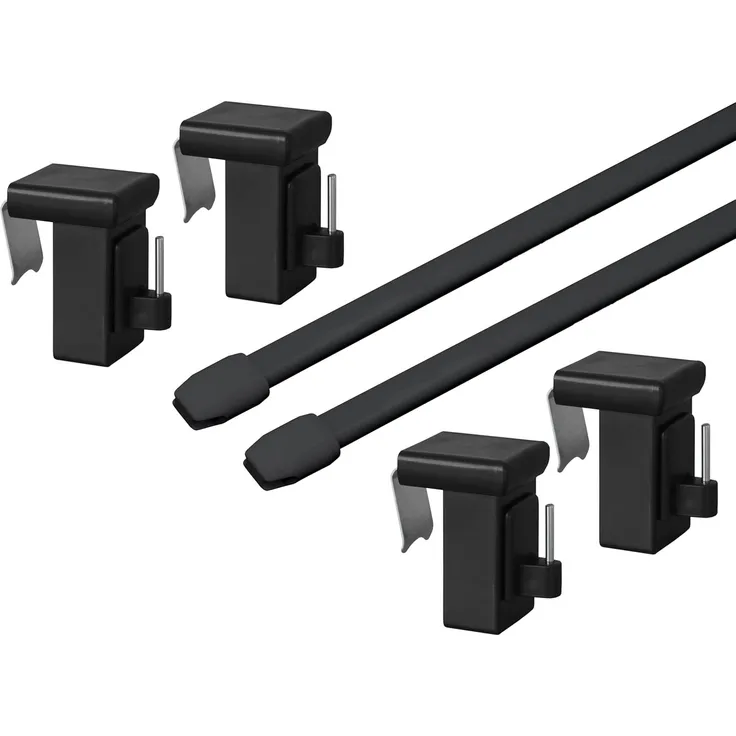 dekondo Gardinenstange Vitragestange "Bali" - 2 Stück -, ausziehbar, Fenstermontage, ohne Bohren, ohne Kleben, inkl. 4x klemmbare Fensterhaken für einen Klemmbereich von 10-27 mm