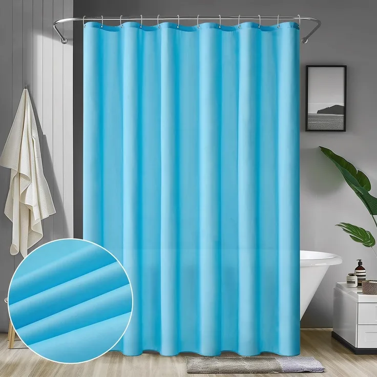 Miulee Duschvorhang 180x210cm Hellblau Wasserdicht Anti-Schimmel Textil
