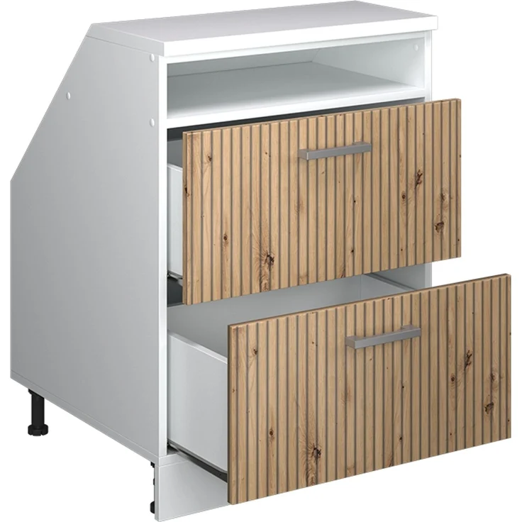 Küchenschrank für Dachschrägen R-Line Artisan-Eiche 60 cm mit 2 Schubladen, Schrankkorpus 60 cm Tiefe Vicco – Bild 3