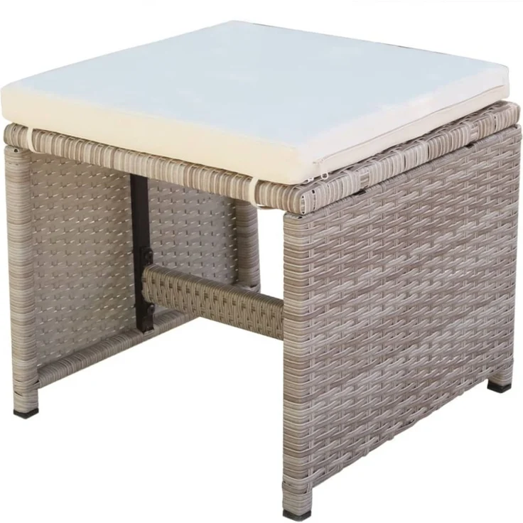 vidaXL 11-tlg. Garten-Essgruppe mit Auflagen Poly Rattan Beige 42557 – Bild 10