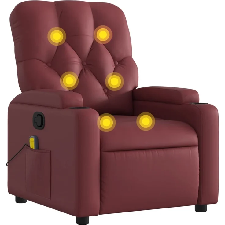 vidaXL Massagesessel Weinrot Kunstleder 372514 – Bild 1
