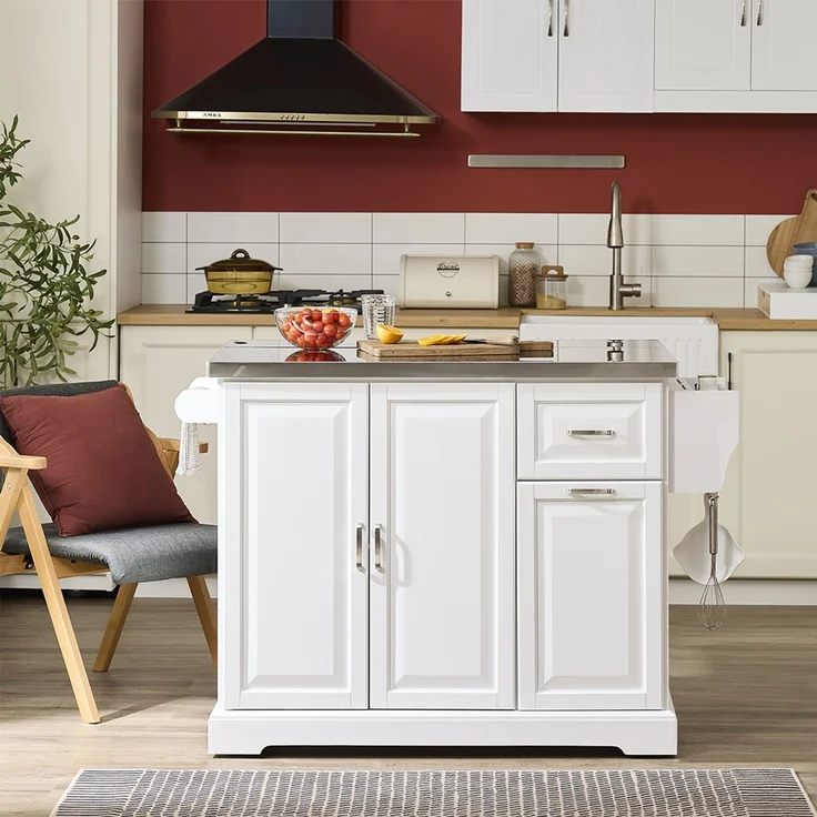 SoBuy FKW128-II-ST Küchenwagen, MDF, Lackiert, Weiß, 107 x 91 x 71 cm – Bild 5