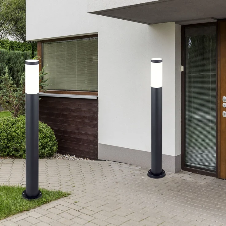 2er Set RGB LED Stehleuchte, Edelstahl anthrazit H 80 cm – Bild 8
