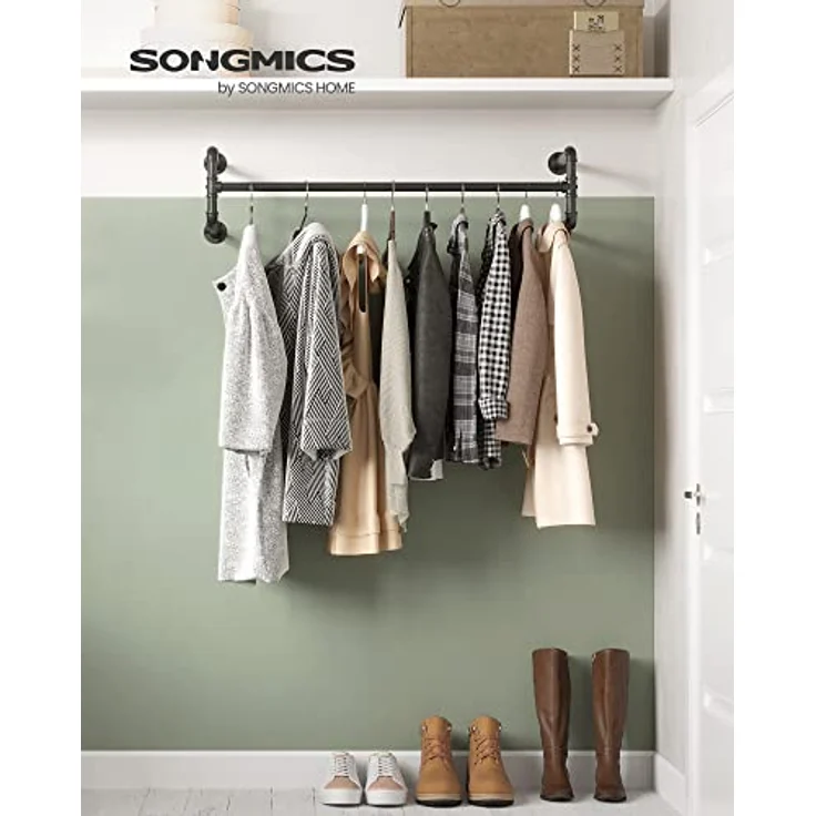 Songmics Kleiderstange (1 St) Wandmontage bis 60 kg belastbar HSR64BK – Bild 3