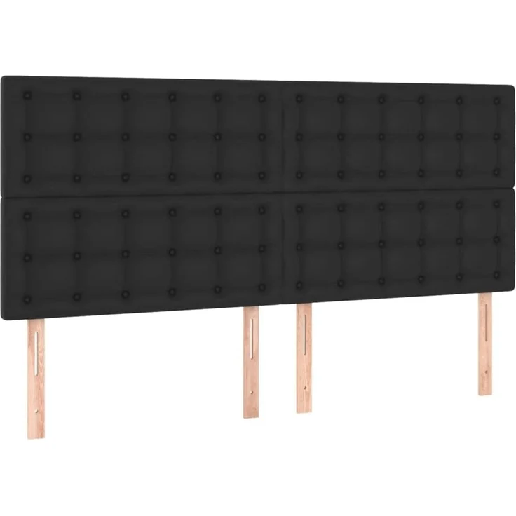 vidaXL LED Kopfteil Schwarz 180 x 5 x 118/128 cm Kunstleder 3122526