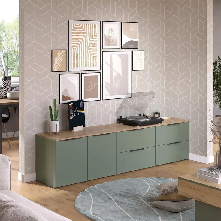 Wohnwand Wido Grün 3 Teile Vicco – Bild 2