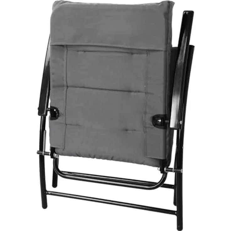 SVITA Balkonset VENTURA, (3-teilig, 2 Stühle, 1 Tisch), gepolstert, Klappstühle, Klapptisch, Camping-Möbel, Metall, Dunkelgrau – Bild 5