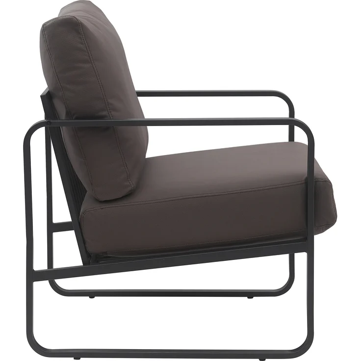 CLP Lounger Manea mit Metallgestell,braun Kunstleder – Bild 4
