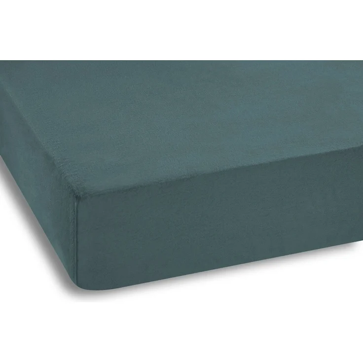 Setex - Feinbiber Bettlaken mit Gummizug kuschelig weich - Biber Spannbettlaken aus 100% Baumwolle mit rundum Spanngummi - Bettwäsche ganzjährig - Betttuch 140x200 cm Dunkel Jade – Bild 2