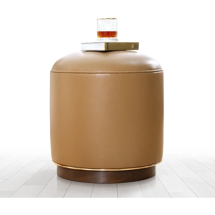 Hanah Home 'Milotte - Beige' Pouffe, Kaffee, 42 x 43 x 42 cm – Bild 1