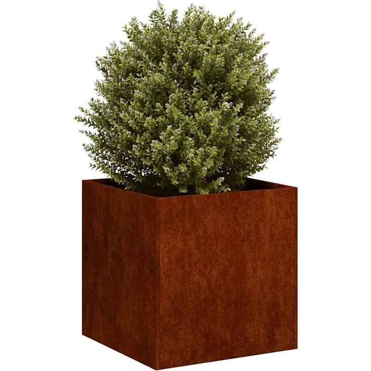 Pflanzkübel, Blumentopf, Hochbeet Rostig 40 x 40 x 40 cm Wetterfester Stahl – Bild 3